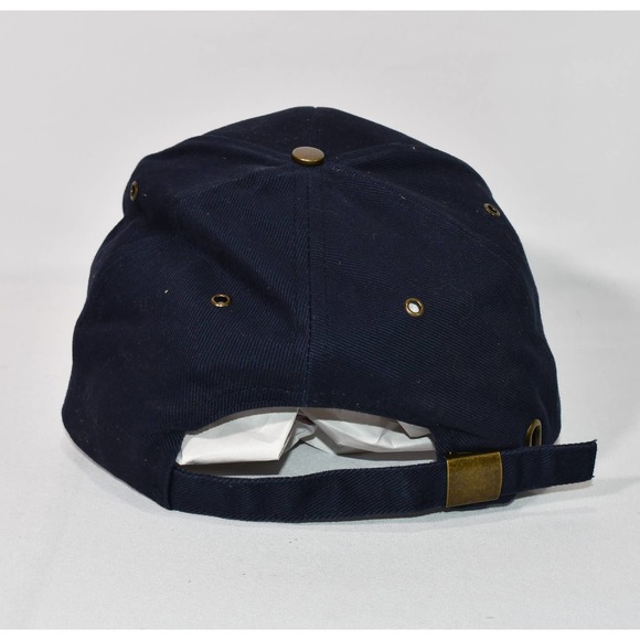 Vintage CNN Cable News Network Blue And Tan Suede Bill Strapback Cap!!! - Picture 3 of 7